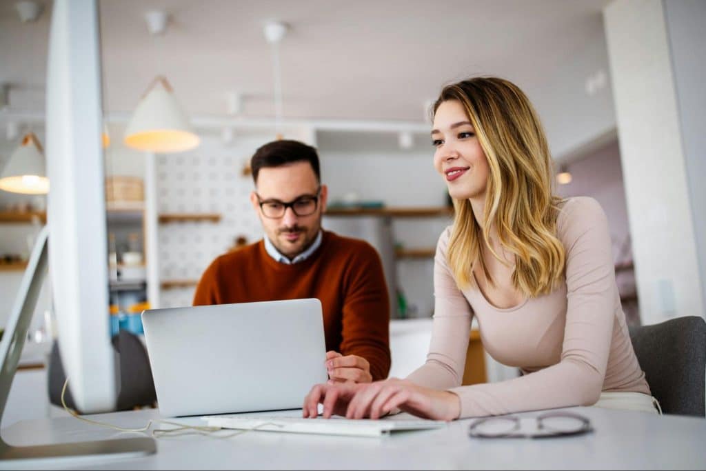 A man and woman at the office