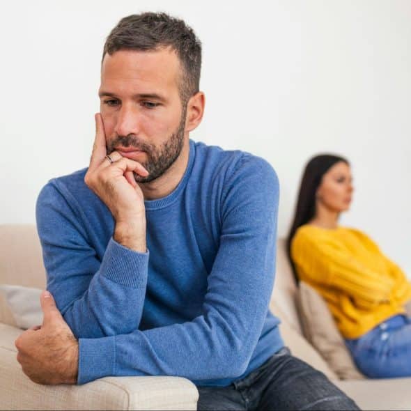 A man and woman not talking to each other