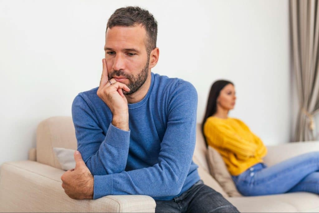 A man and woman not talking to each other
