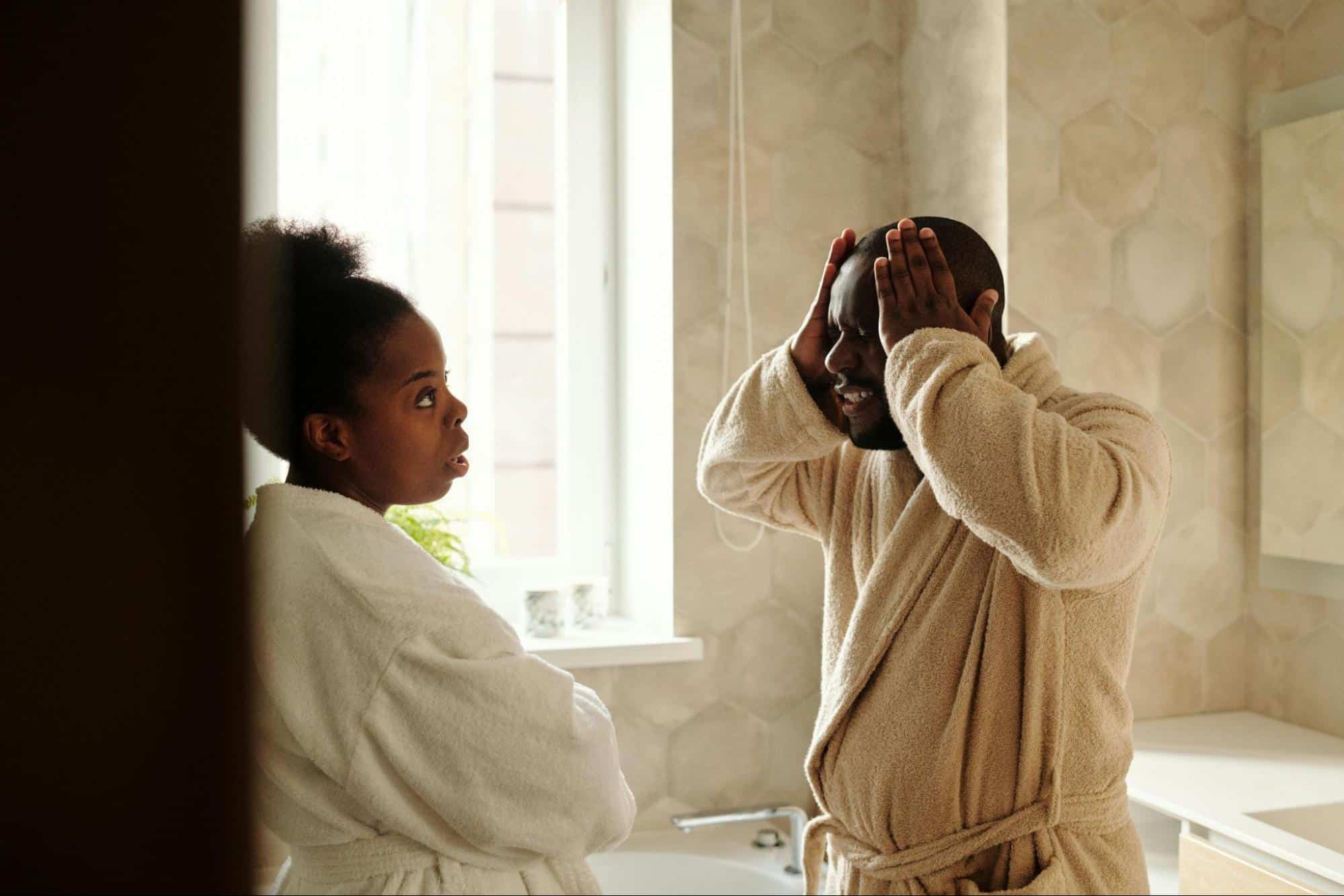 A man and woman arguing 