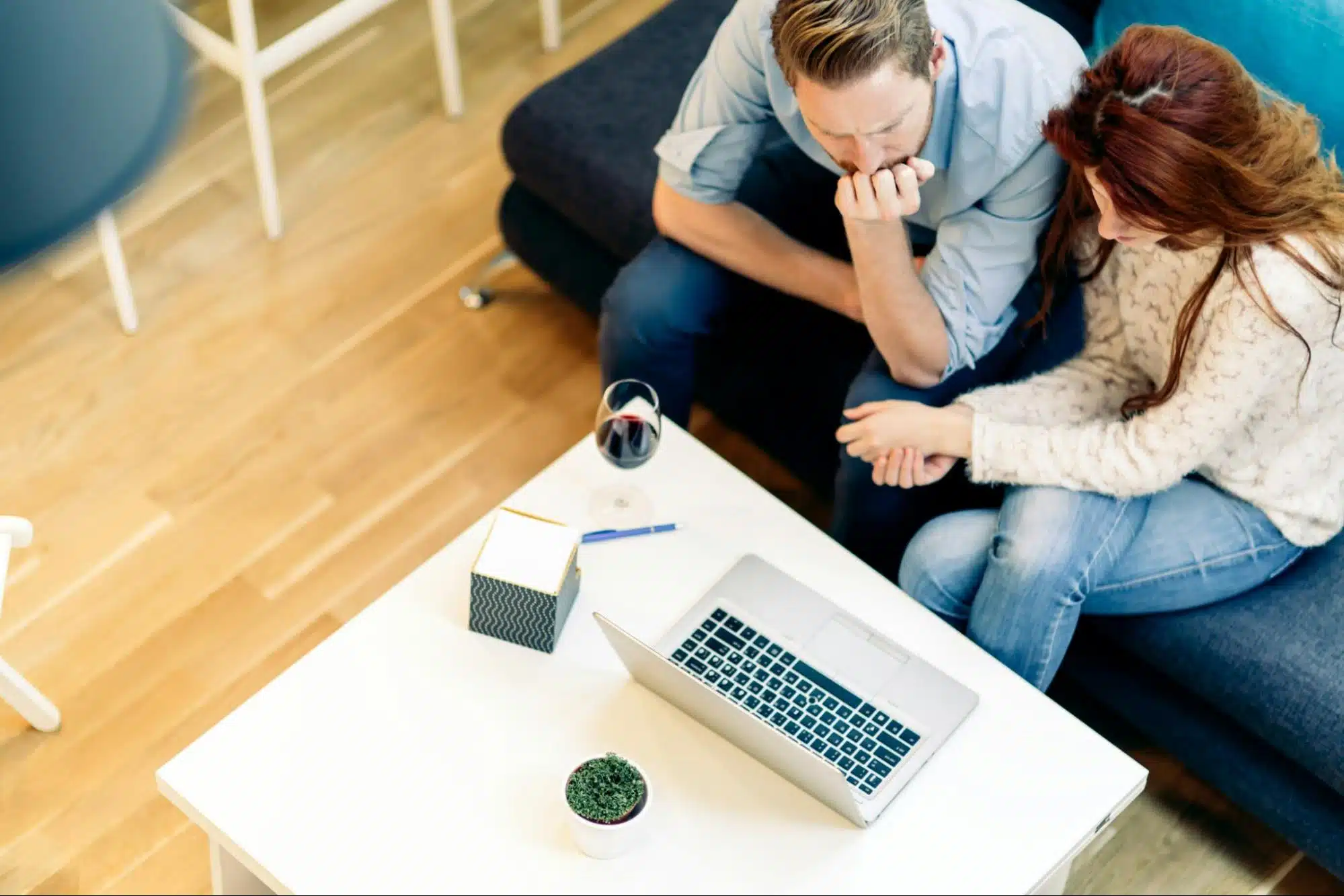 A man and woman at the living room 