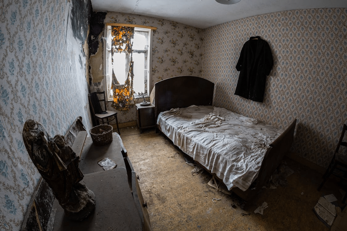 A messy bedroom