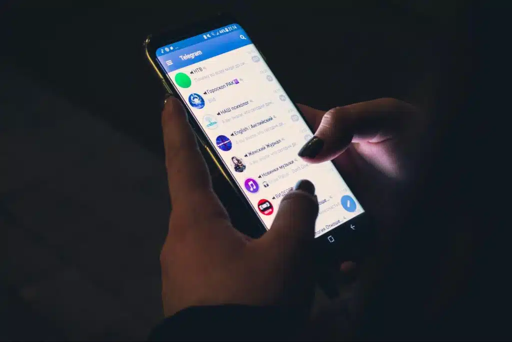 A picture of person just looking at the message inbox