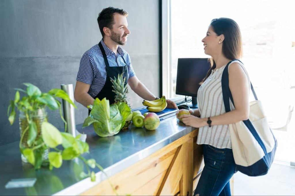 A man and woman having a good conversation