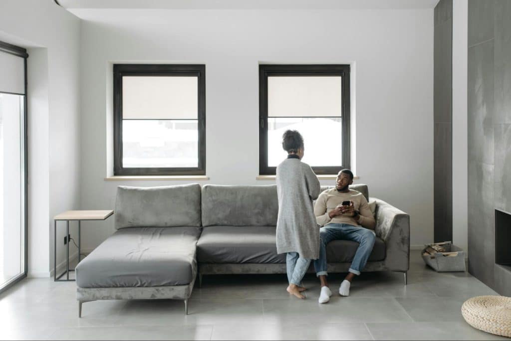 A man and woman at home