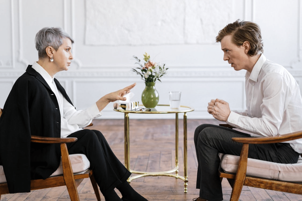 A man with a woman