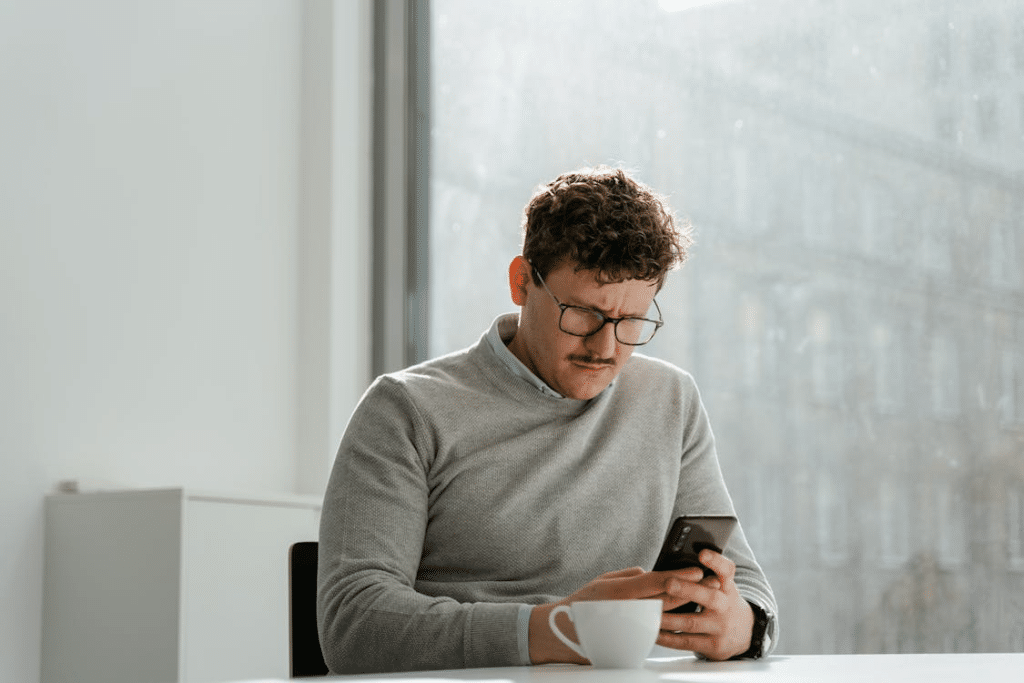 A man using his phone