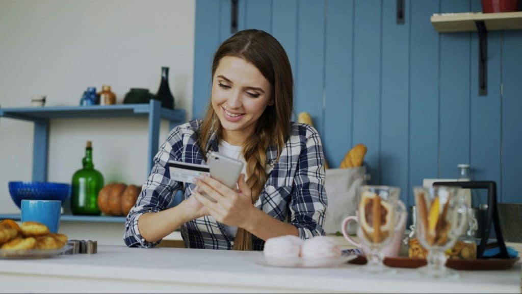 A woman smiling