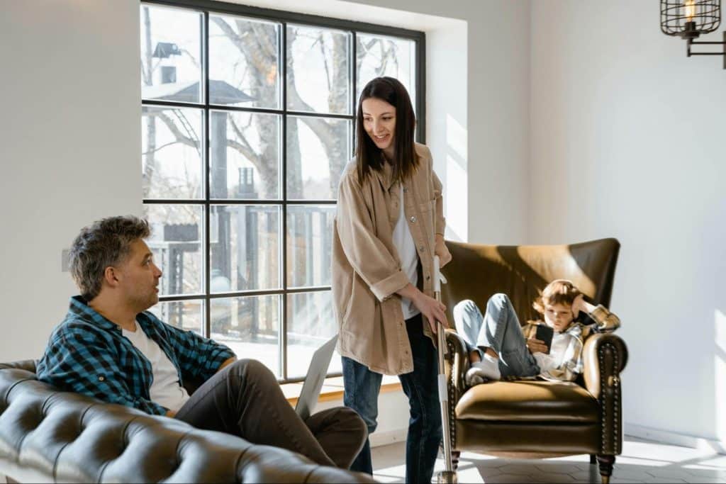A man telling the woman that they will talk later