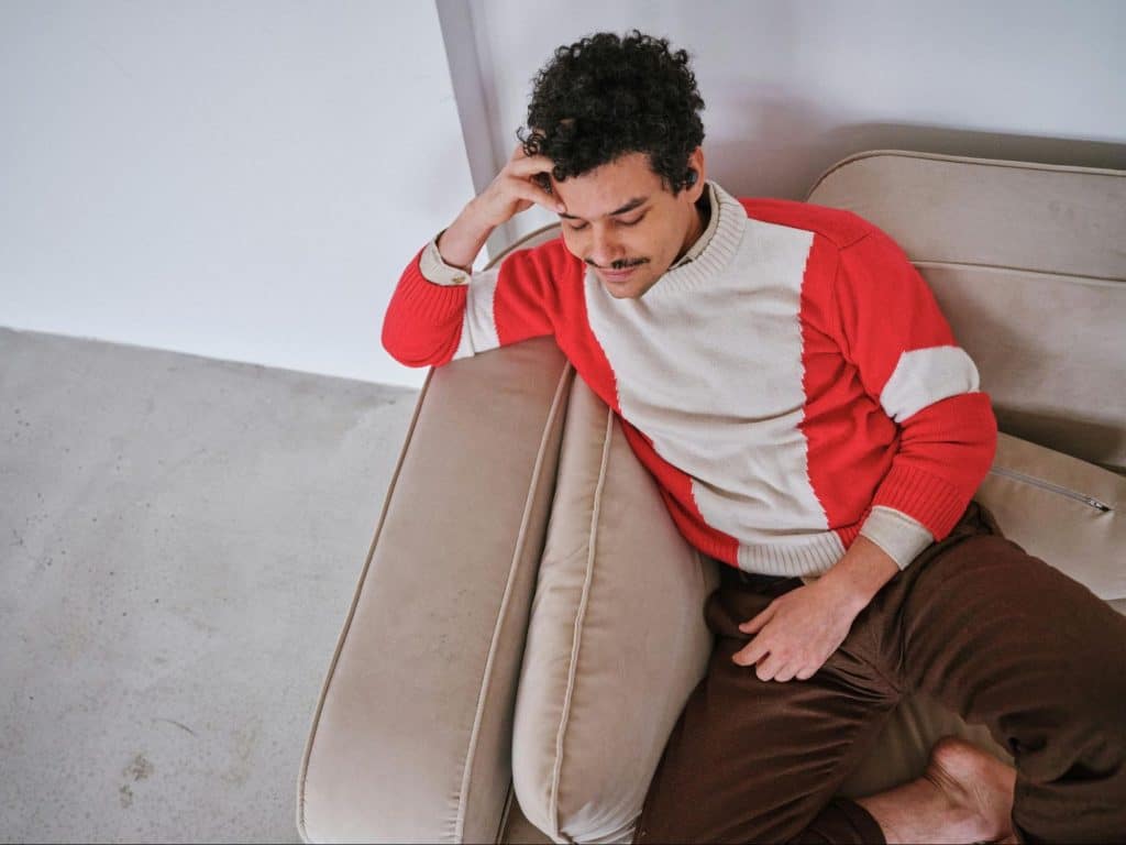 A man pretending he’s fine