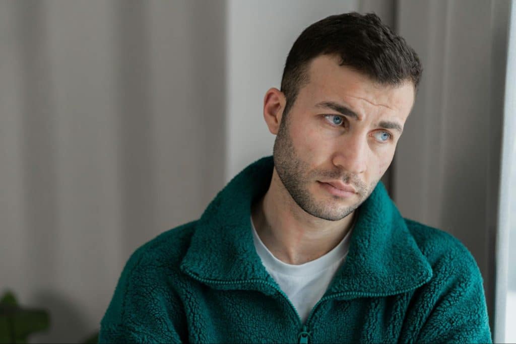 A man thinking