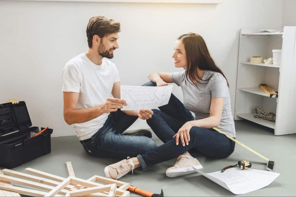 A man and woman planning