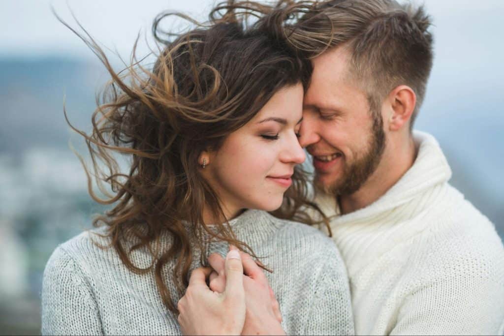 A man and woman close to each other