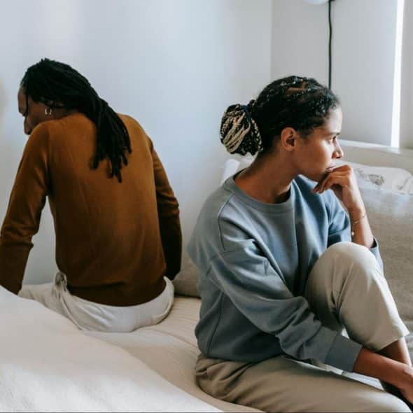 A man and woman after arguing