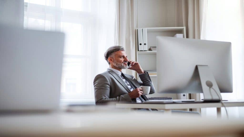A man walking on the phone