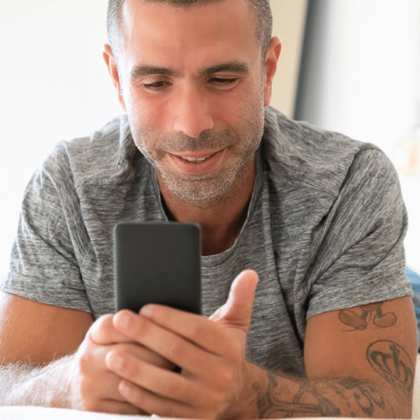 A man using his phone