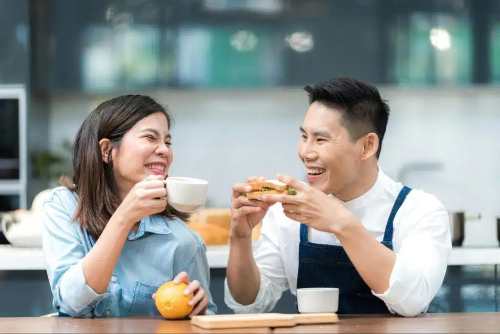 A man and woman happy together