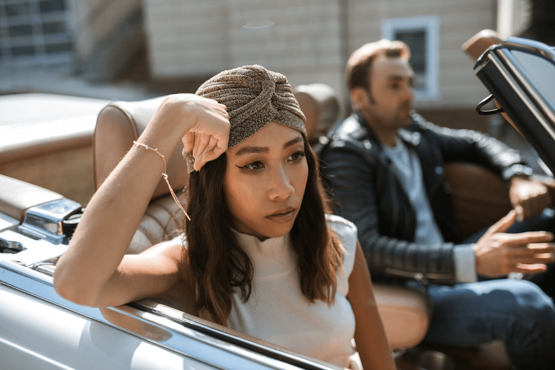 A couple in a car