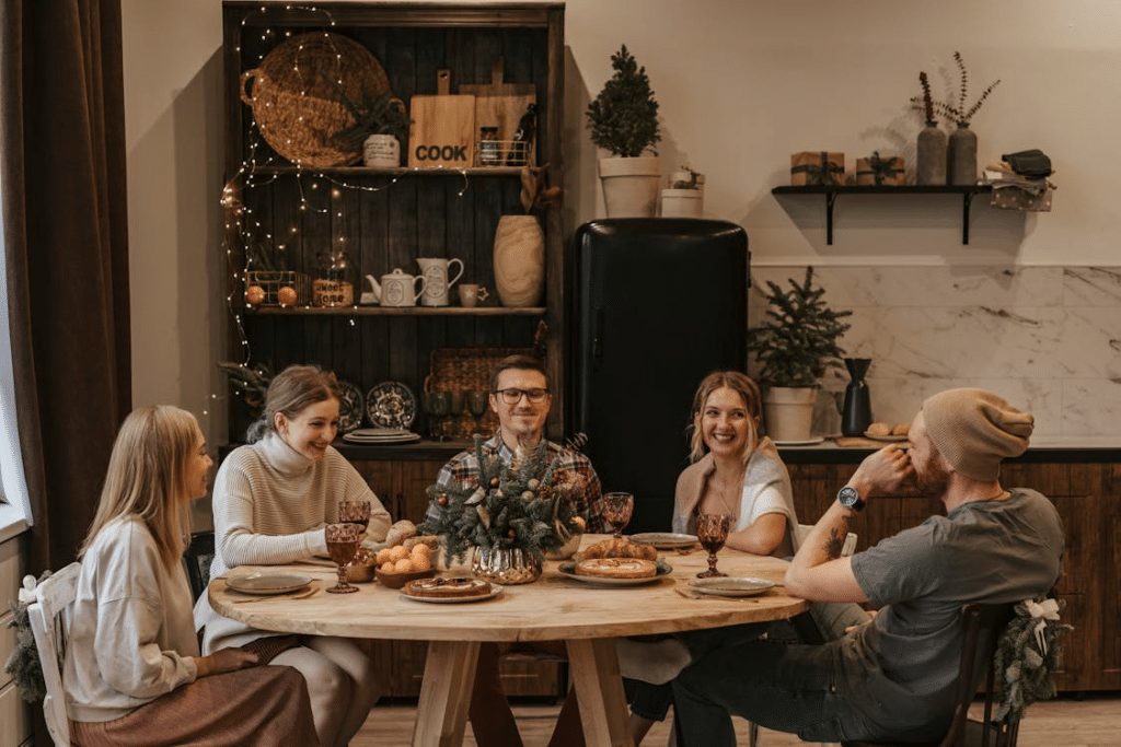 Group of friends gathering