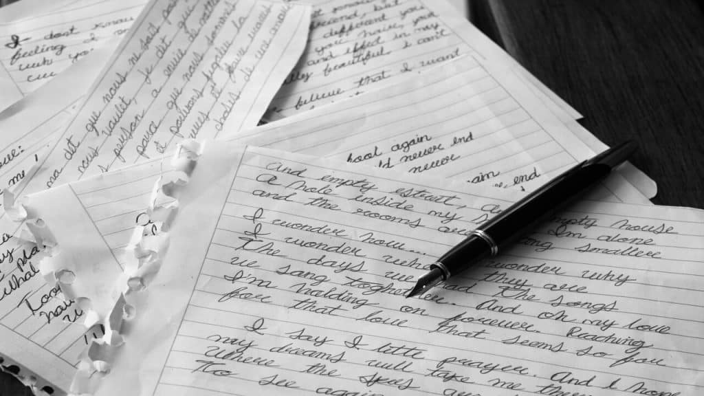 A photo of handwritten letters