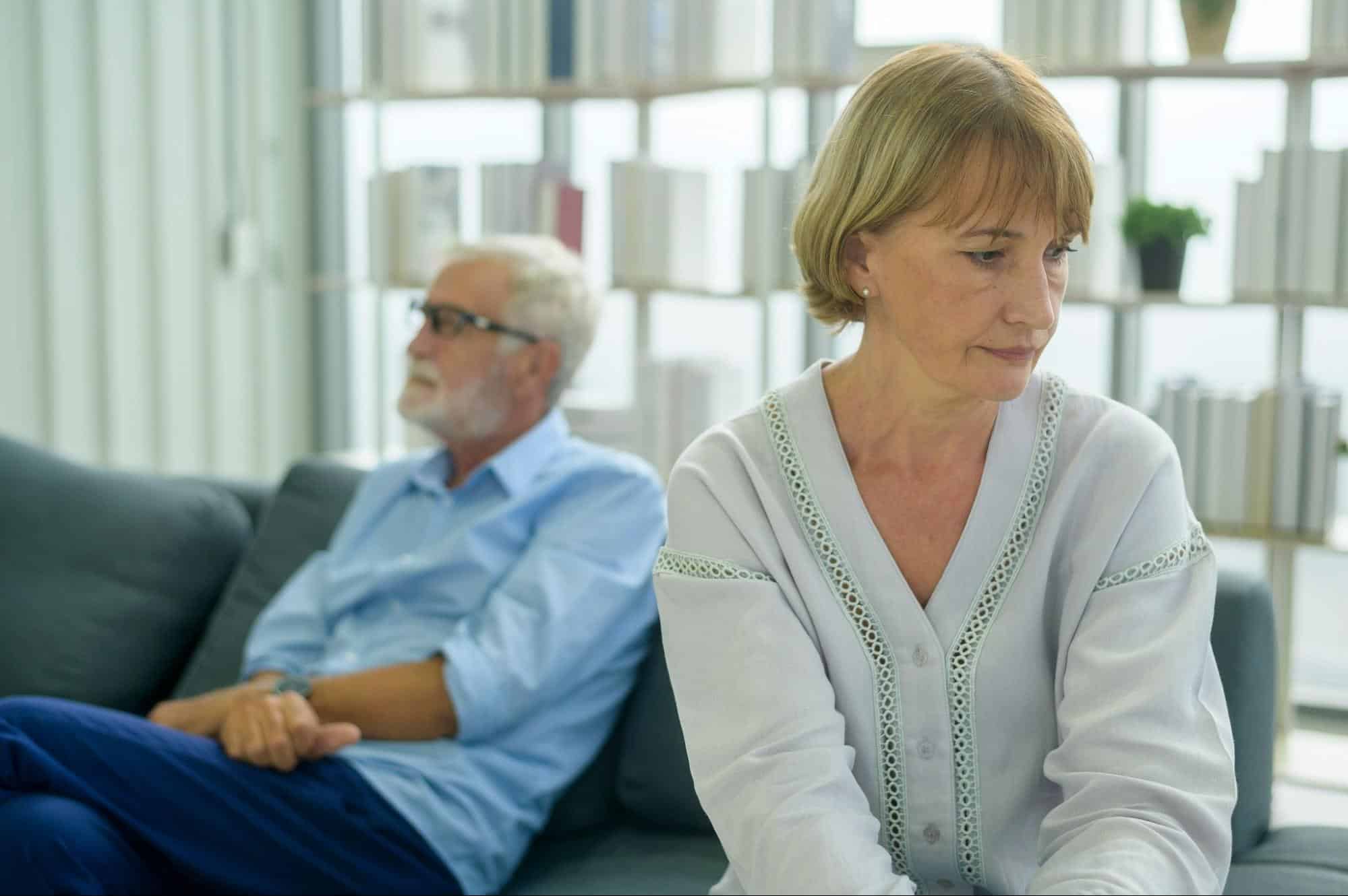 A man and woman not talking because of low energy
