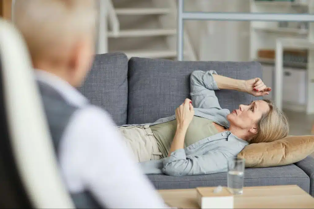 A man and woman at the living room