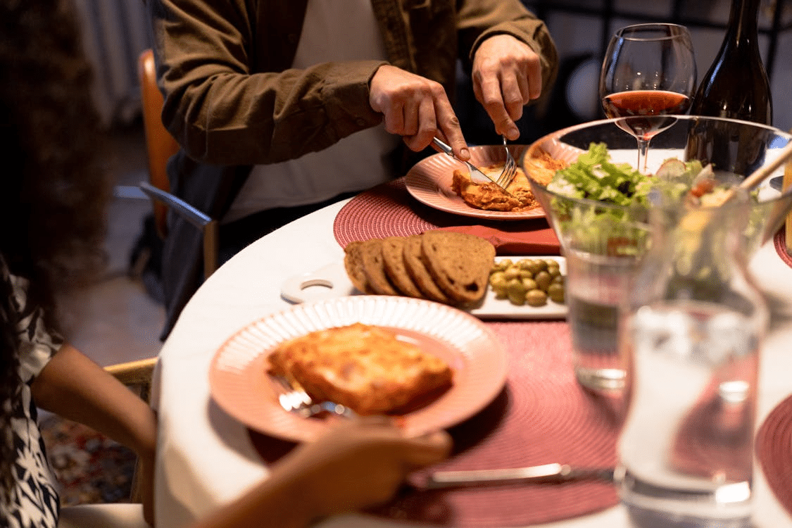 Man and woman having a date in a restaurant