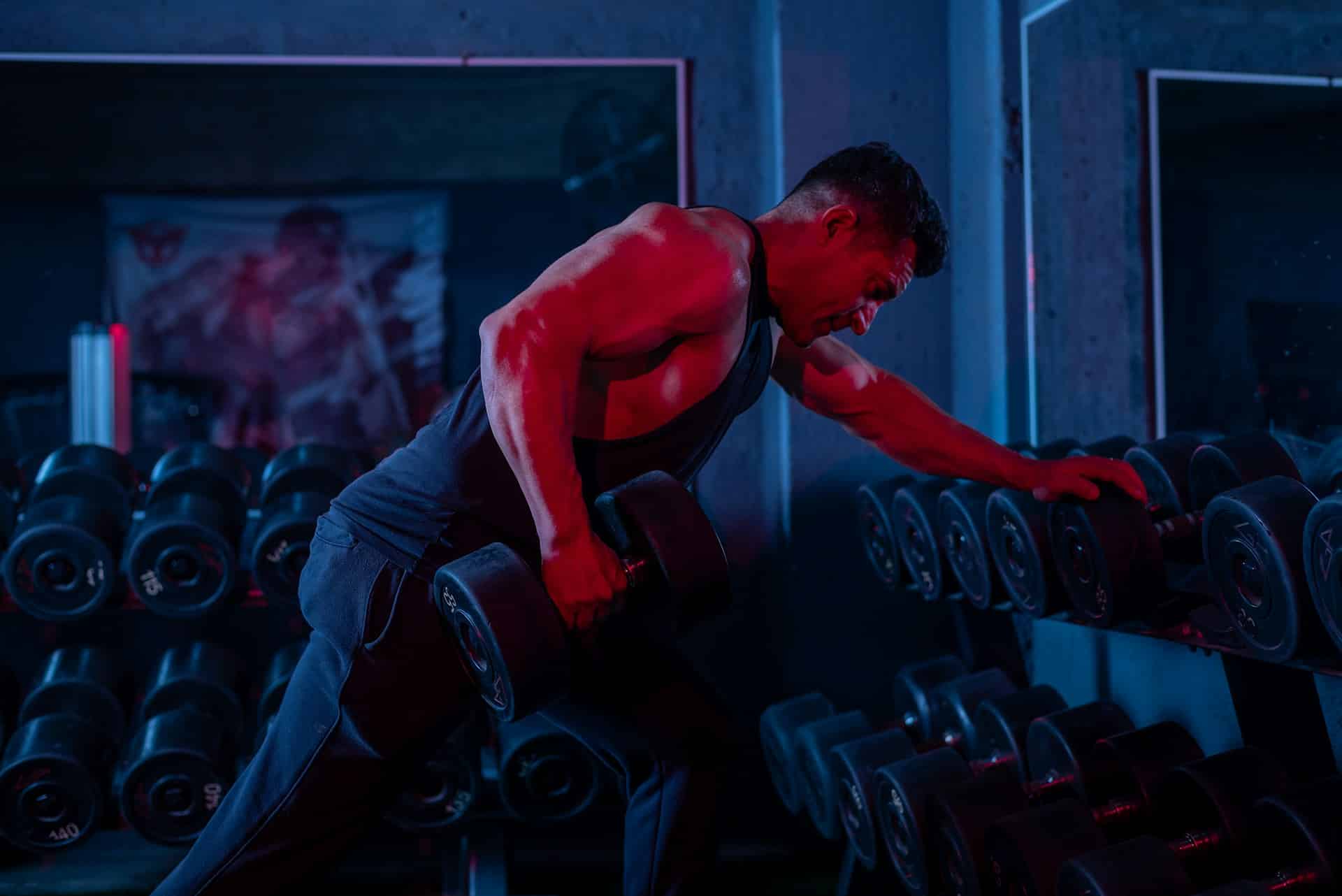 A man working out intensely.