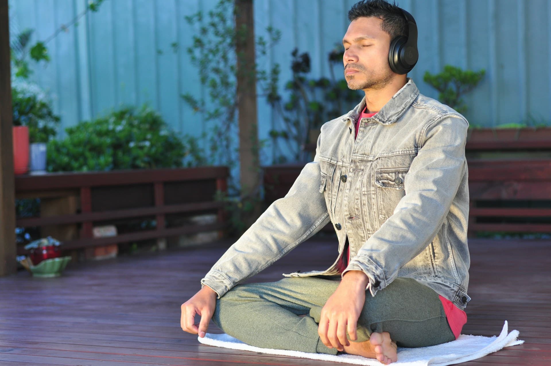 A man meditating