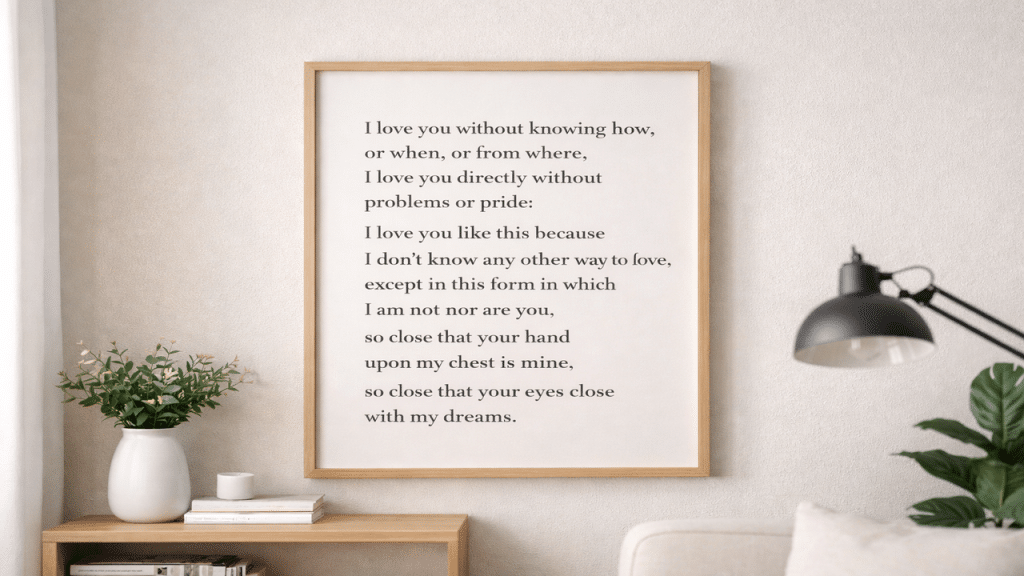 A framed poem