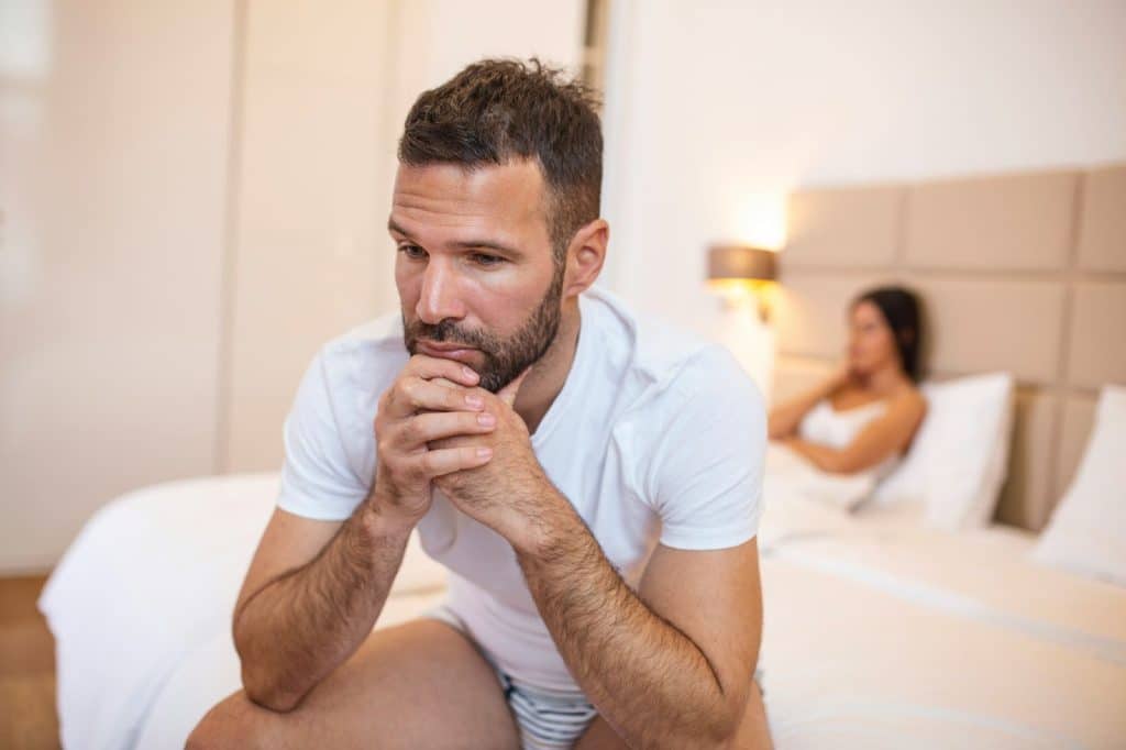A man overthinking something