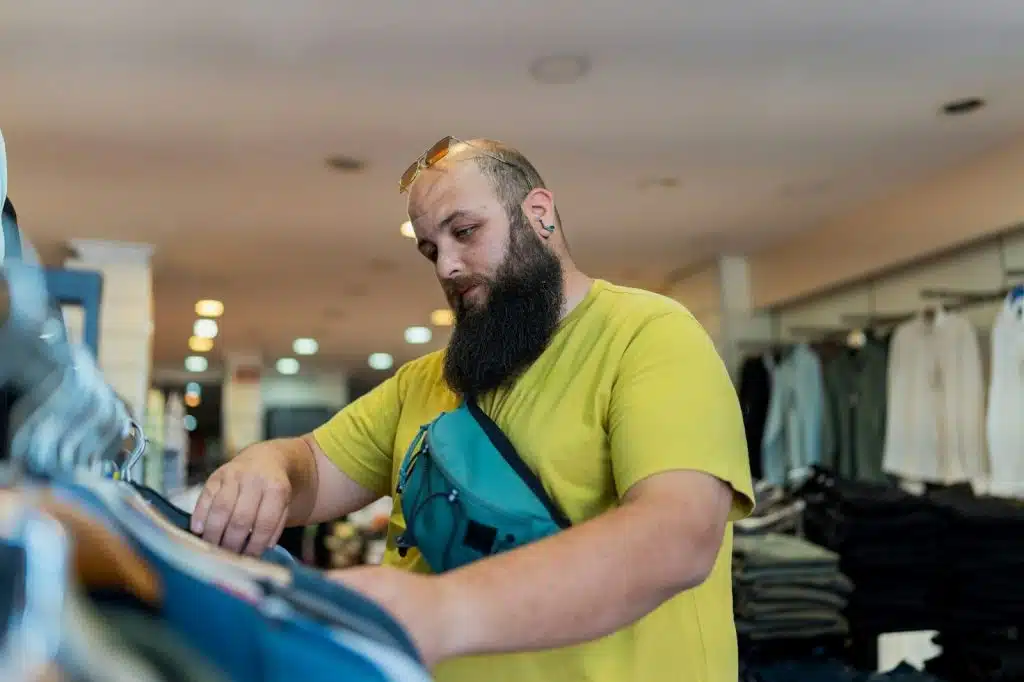 A man window shopping