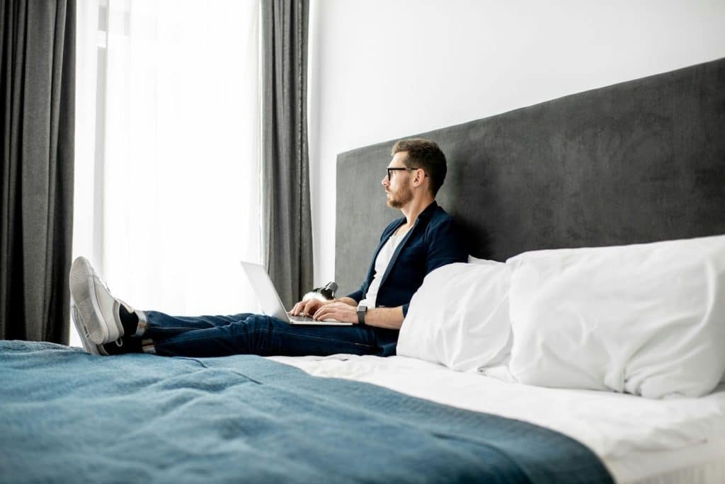 A man using a laptop