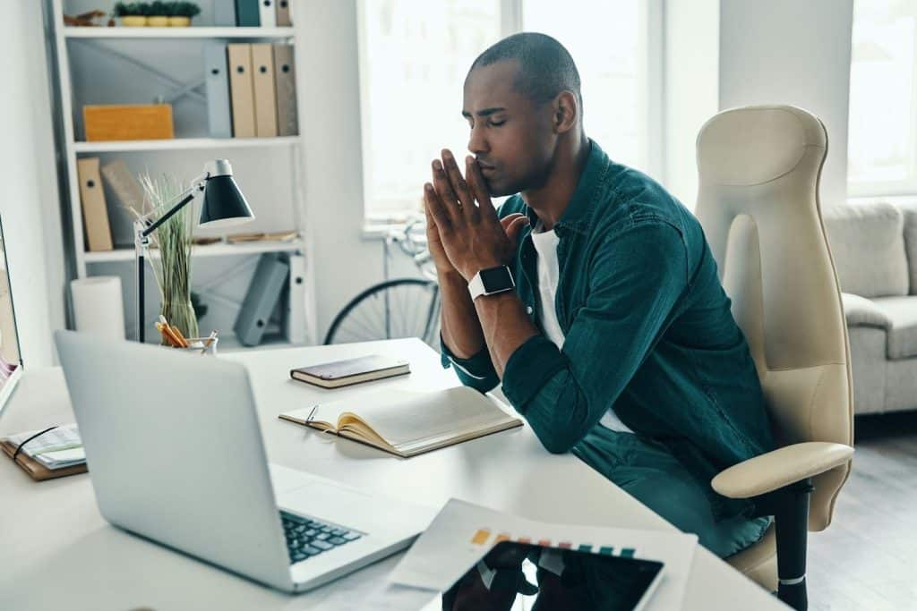 A man looking stressed 