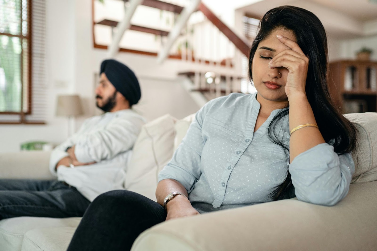 A man not speaking to a woman