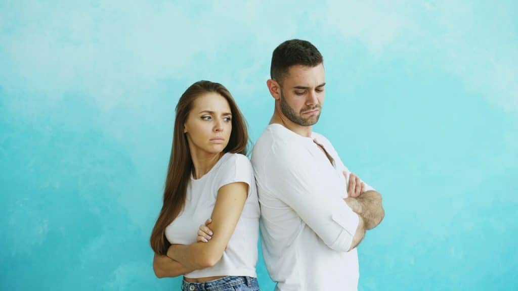 A couple refusing to talk to each other