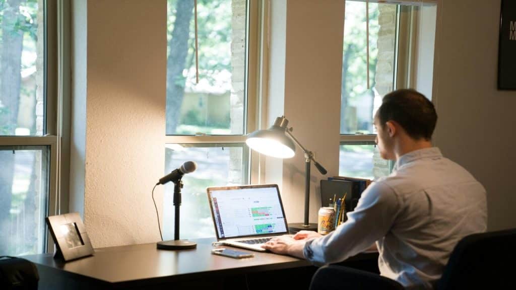 A man working in the office 