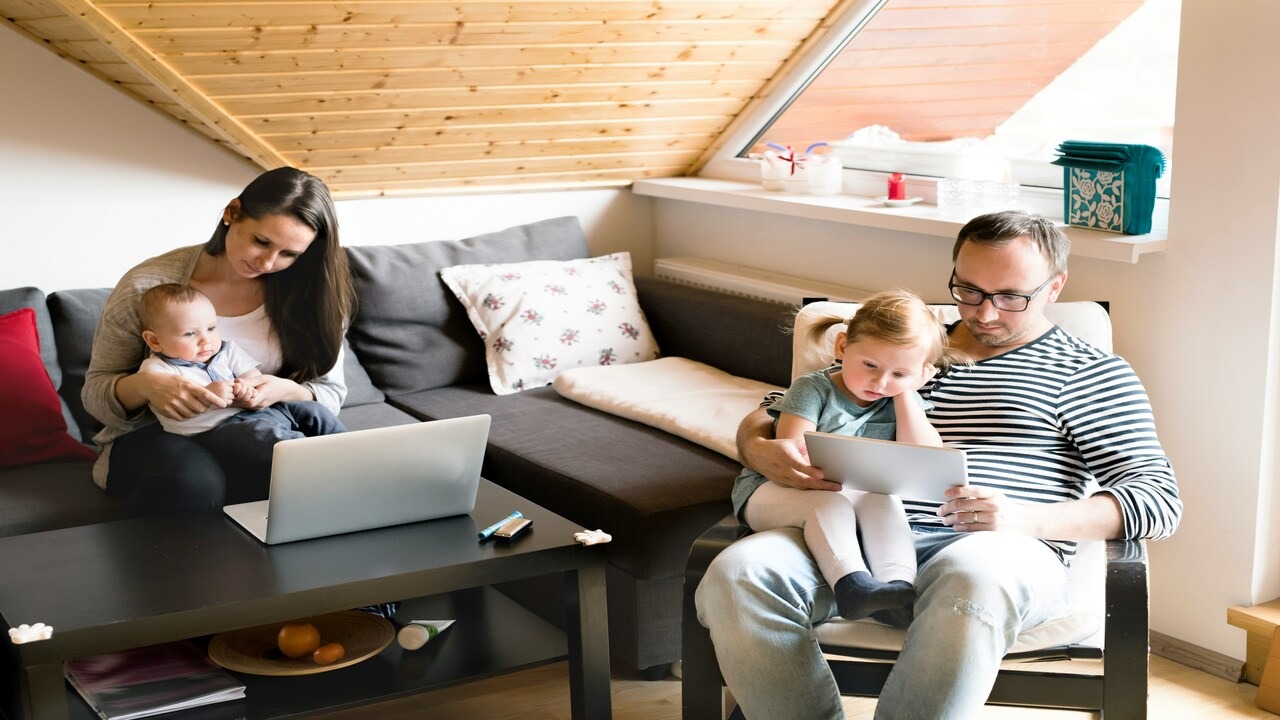 A couple busy with their kids