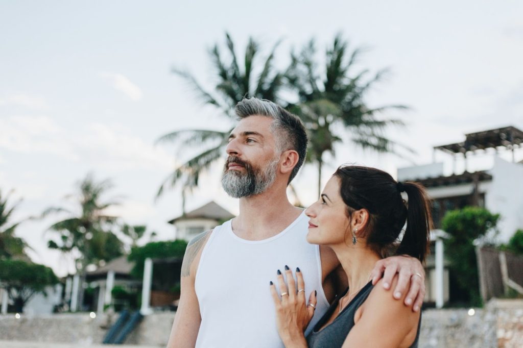 A man and woman close to each other