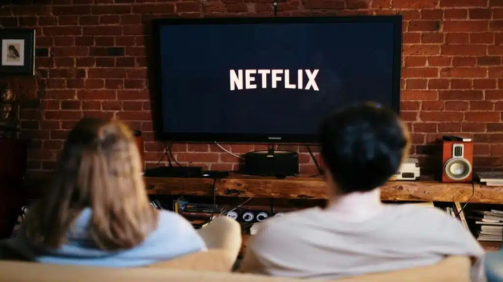 A couple watching TV