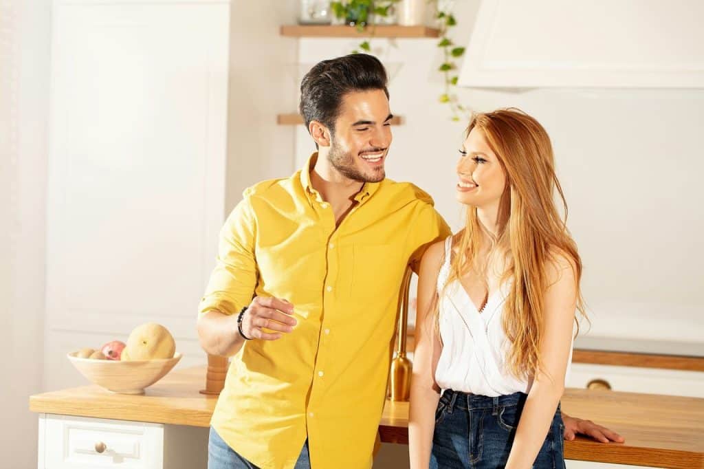 A man and woman dating