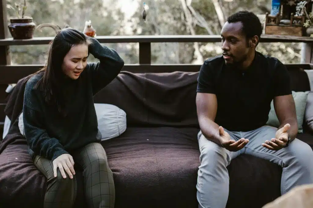 A man asking a woman
