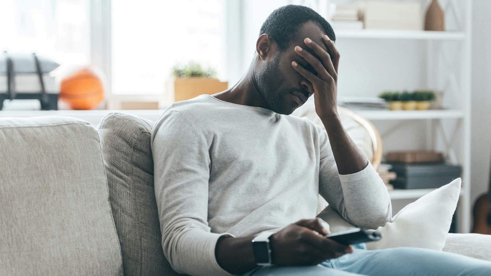 A man having a headache