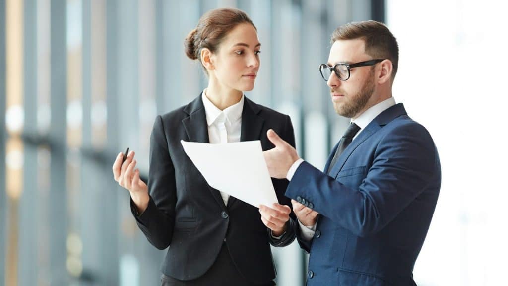 A man and woman at the office