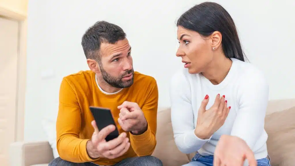 A man manipulating a woman