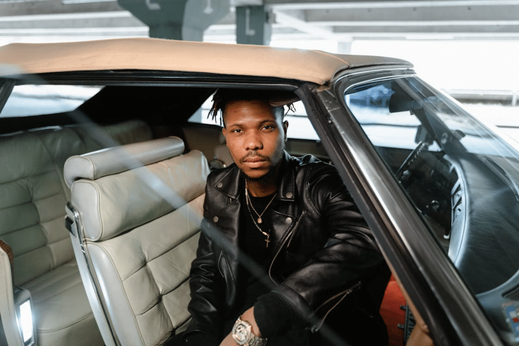 A man in a car