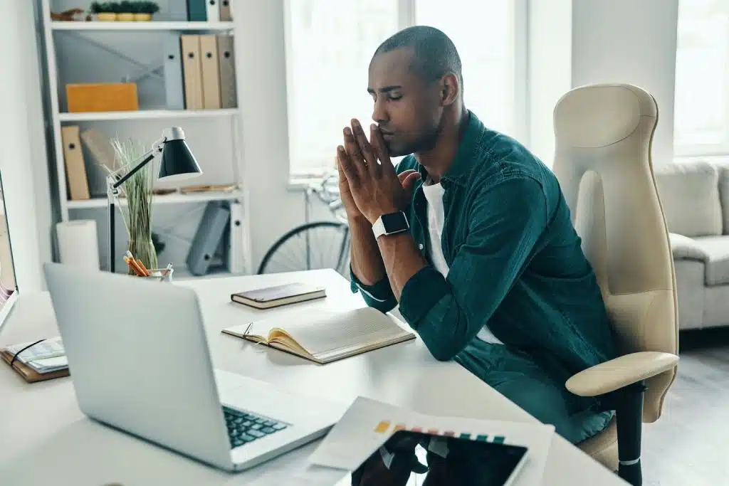 A man looking stressed