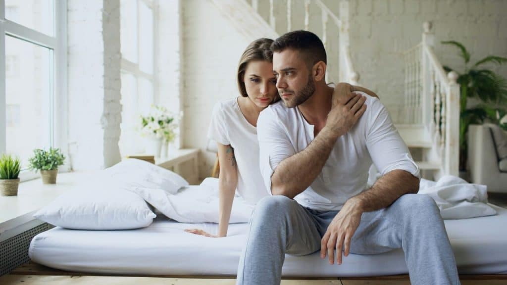 A couple looking upset about something