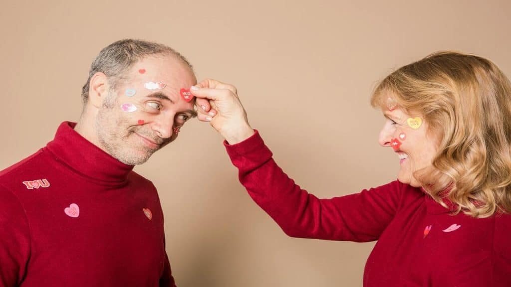 A couple being silly together