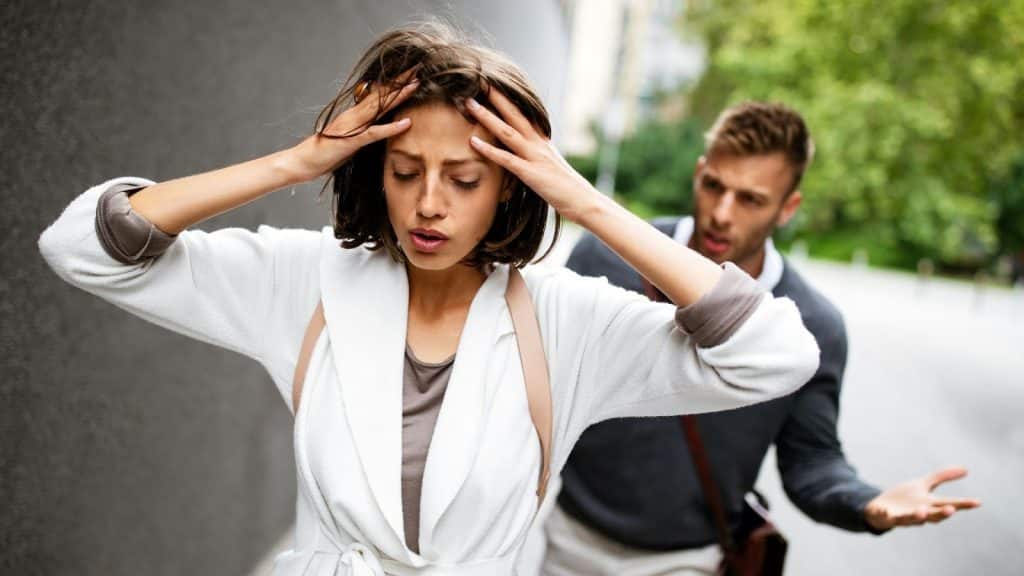 A man and a woman having a problem